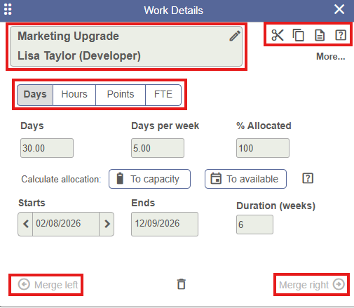 Work details