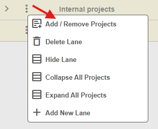 add project to lane