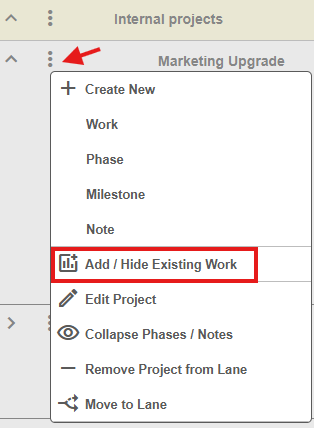 add work existing
