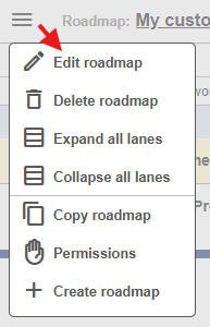 roadmap menu
